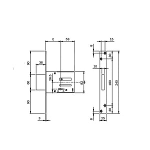 Serratura doppia mappa 1 punto di chiusura ISEO art. 661704N