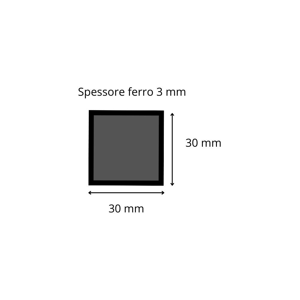 tubolare ferro 30x30 spessore 3 mm