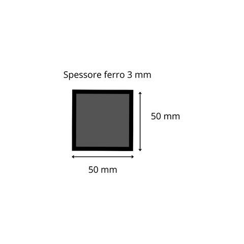 Image of tubo quadro 50x50 spessore 3 mm