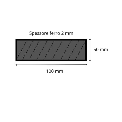 Image of Tubolare in ferro  100x50 spessore 2 mm
