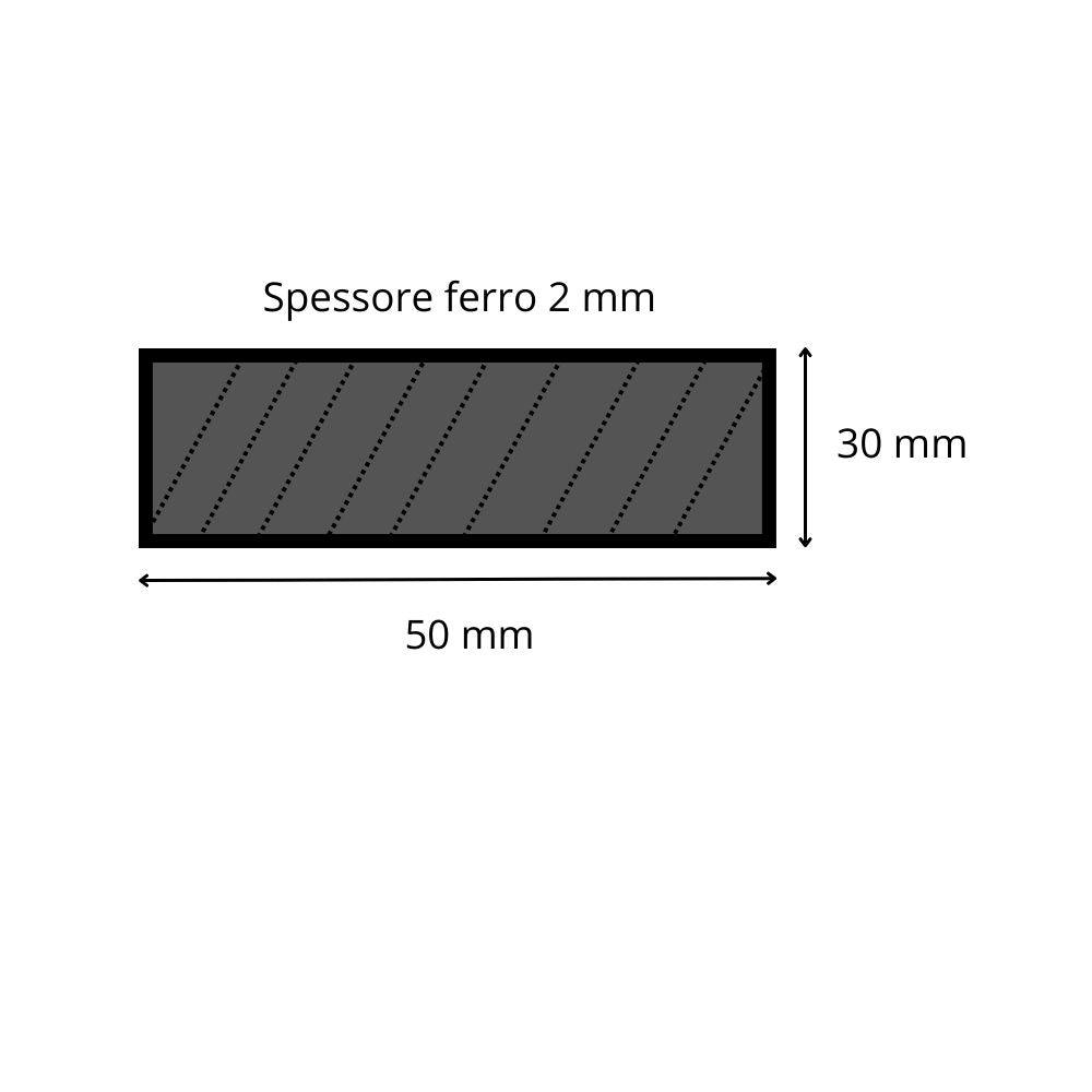 Tubolare in ferro 50x30